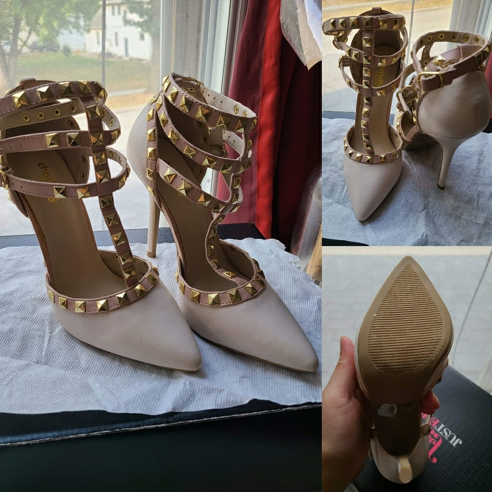 White close toe heels